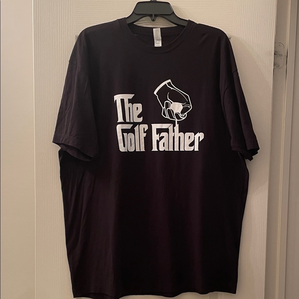Tultex Black T‑Shirt with White "The Golf Father" Graphic